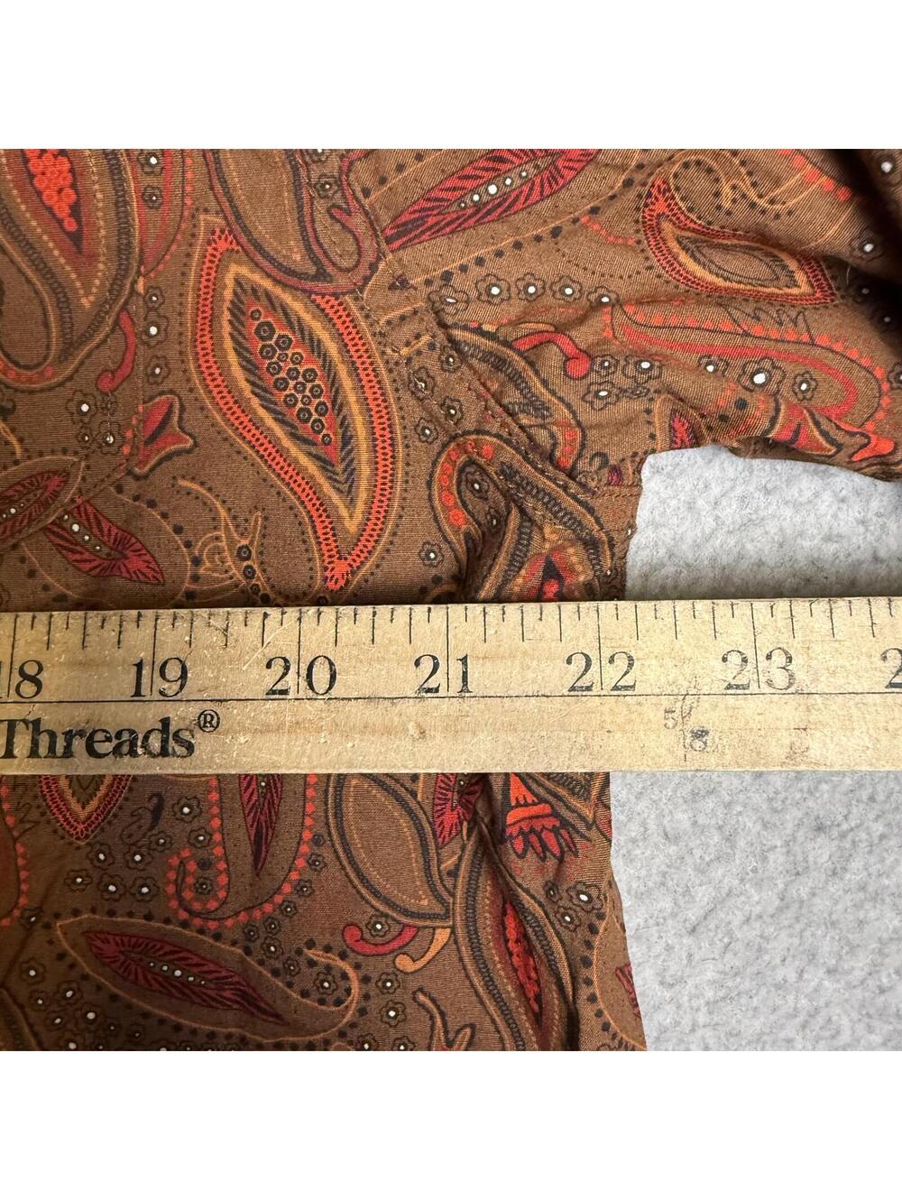 Cody James Cotton Graphic Paisley Print Long Sleeve Button Down Shirt Brown 2XL - Picture 3 of 7